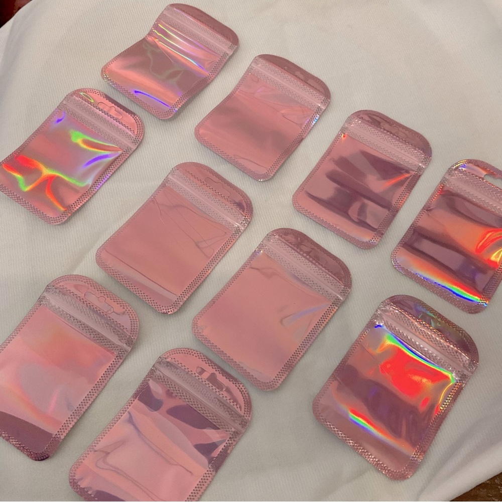 10 Self Sealing Pink Pouches